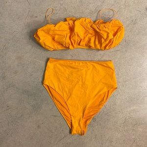 Zara Swim orange bikini set, XL (bottom) L (top) NWT